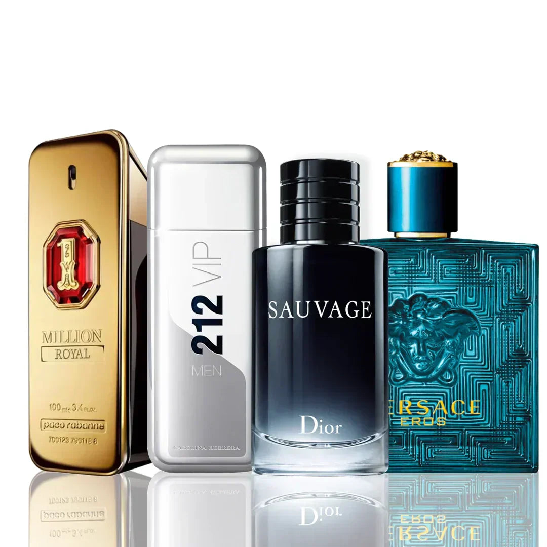 4 smaržu komplekts | One Million Royal + 212 Vip + Sauvage Dior + Versace Eros 100 ml