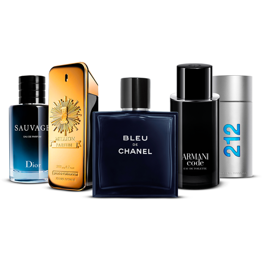 5 smaržu komplekts   – Sauvage, 1 Million, Bleu de Chanel, Armani Code un 212 Men  [100 ml katrs]