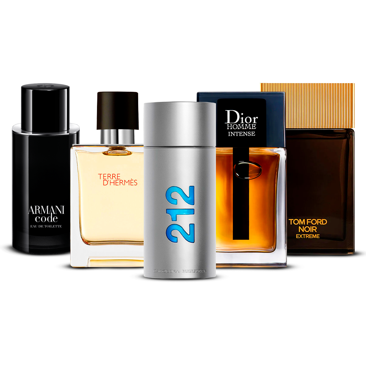 5 smaržu komplekts  –  Armani Code, Invictus, Dior Homme Intense, Bleu de Chanel un Terre d'Hermès  [100 ml katrs] (Kopija)