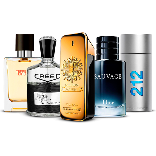 5 smaržu komplekts  – Terre d'Hermès, Creed Aventus, 1 Million, Sauvage un 212 Men  [100 ml katrs]