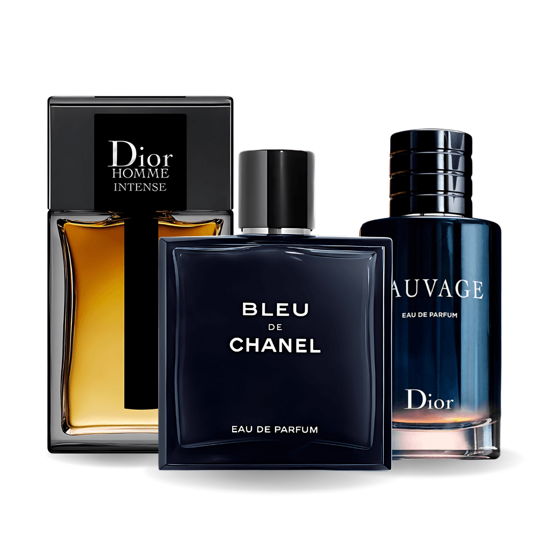 3 smaržu komplekts | Sauvage Dior, Bleu de Chanel, Dior Homme Intense 100 ml