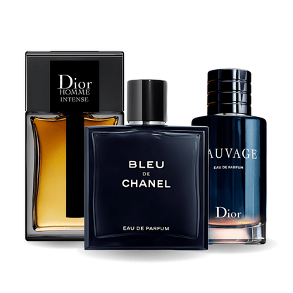 3 smaržu komplekts | Sauvage Dior, Bleu de Chanel, Dior Homme Intense 100 ml