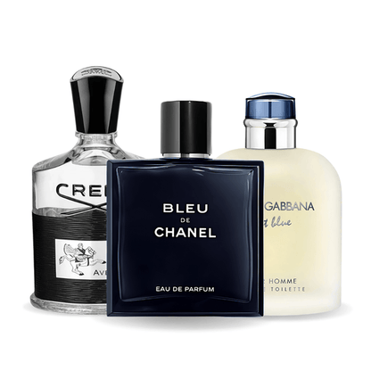 3 smaržu komplekts | Bleu de Chanel, Creed Aventus, Light Blue Dolce Gabbana 100 ml