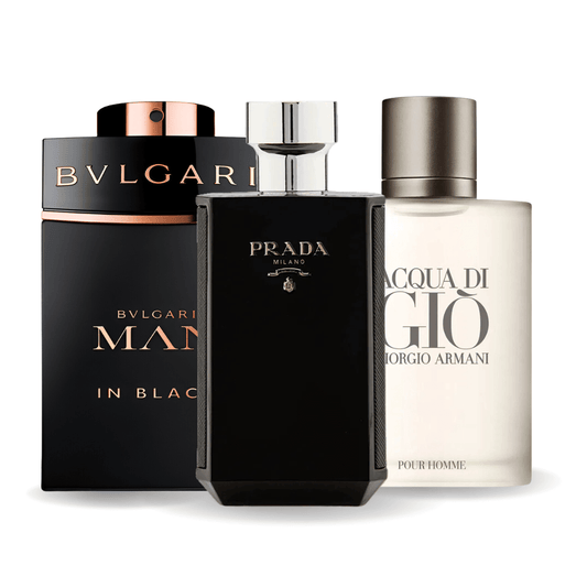 3 smaržu komplekts | Bvlgari In Black, Giorgio Armani Acqua Di Gio, L'Homme Prada Intense 100 ml