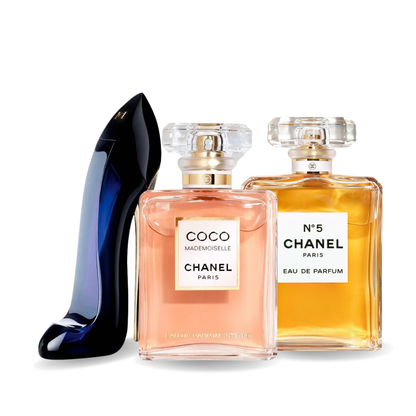 3 smaržu komplekts | GOOD GIRL, COCO MADEMOISELLE, Chanel Nº5 100 ml