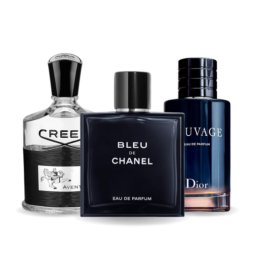 3 smaržu komplekts | Creed Aventus, Bleu de Chanel, Dior Sauvage 100 ml