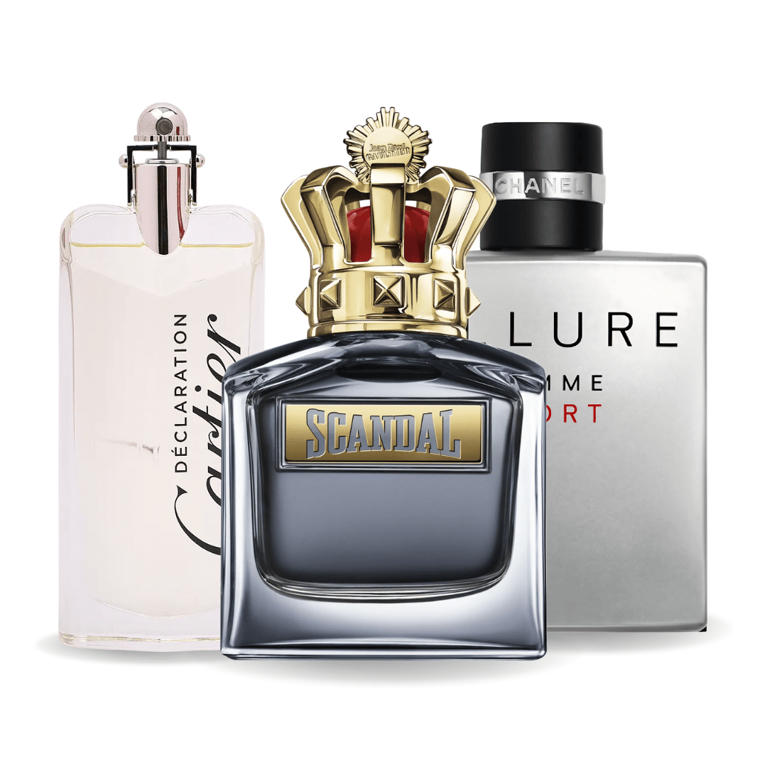3 smaržu komplekts | Allure Homme Sports, Jean Paul Gaultier Scandal, Cartier Declaration 100 ml