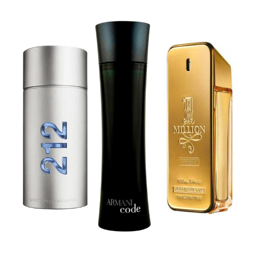 3 smaržu komplekts | 212 Men NYC, Paco Rabanne One Million, Armani Code Homme 100 ml