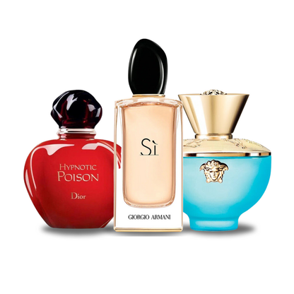 3 smaržu komplekts | Dior HYPNOTIC POISON, Giorgio Armani SÌ, Versace DYLAN TURQUOISE 100 ml