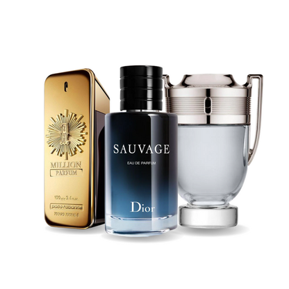 3 smaržu komplekts | Paco Rabanne ONE MILLION, Dior SAUVAGE, Paco Rabanne INVICTUS 100 ml
