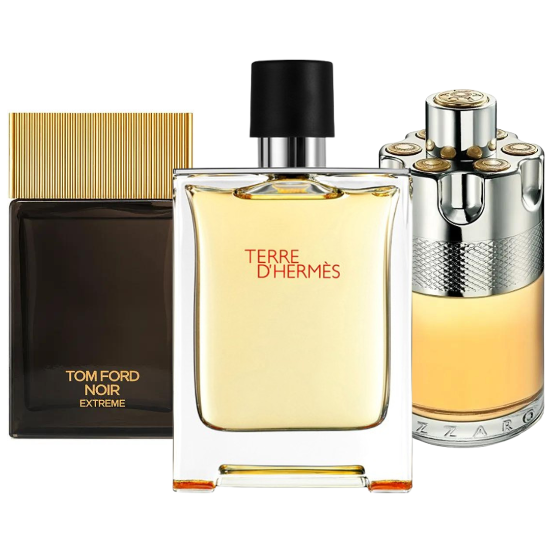 3 smaržu komplekts | Terre de'Hermes, Azzaro Wanted, Tom Ford Noir Extreme 100 ml