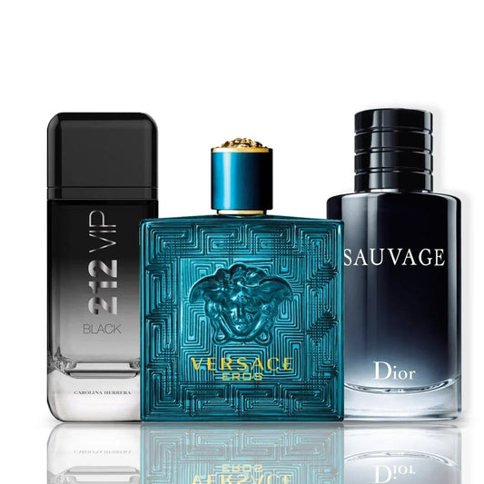 3 smaržu komplekts | Versace Eros + Sauvage Dior + 212 Vip Black