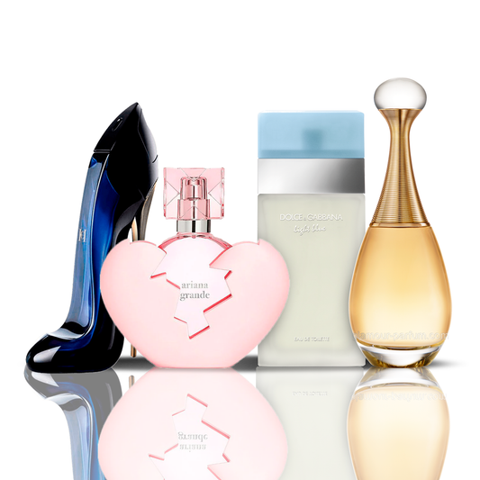 4 smaržu komplekts | Thank U Next + Light Blue + Good Girl + J'adore 100 ml