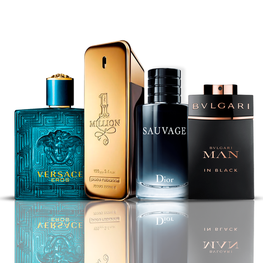 4 smaržu komplekts | Eros Versace + One Million Paco Rabanne + Bvlgari Man in Black + Sauvage Dior 100 ml