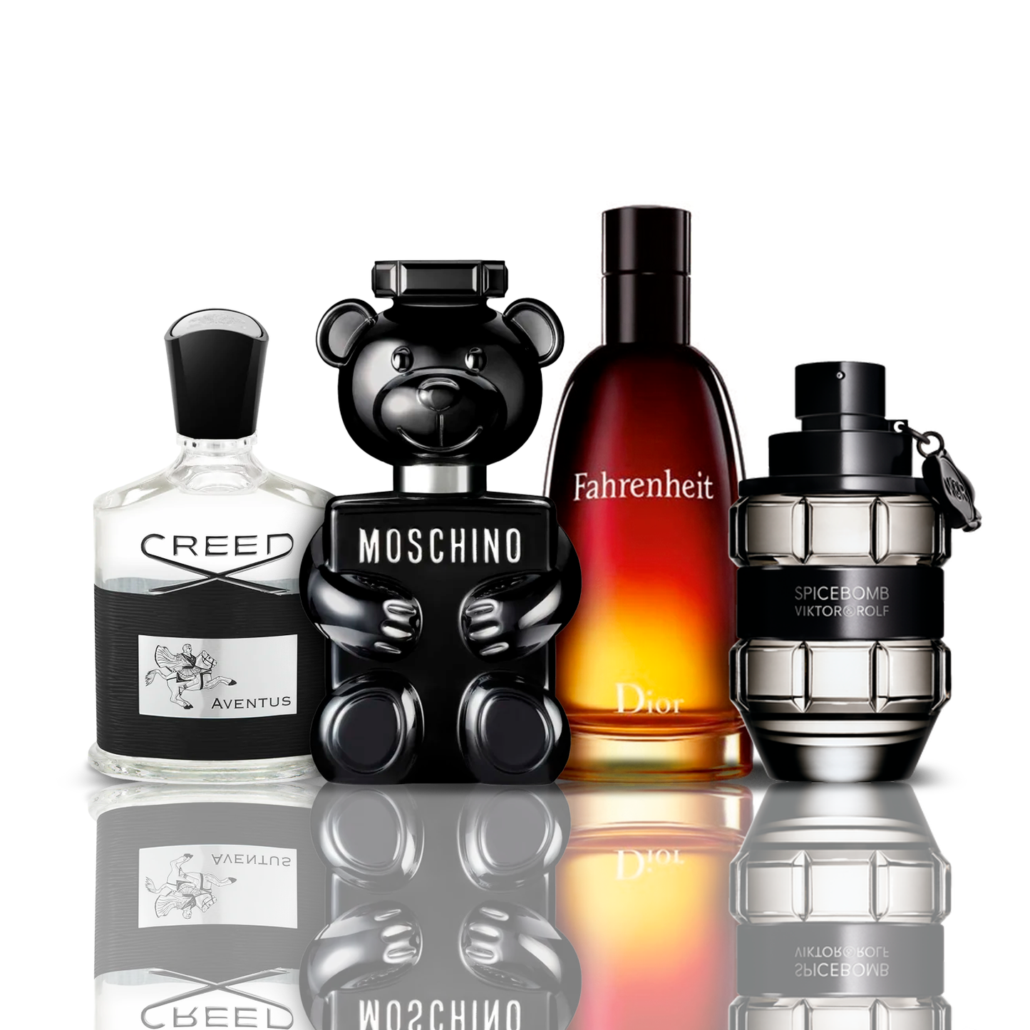 4 smaržu komplekts | Creed Aventus + Fahrenheit + SpiceBomb + Toy Boy Moschino 100 ml
