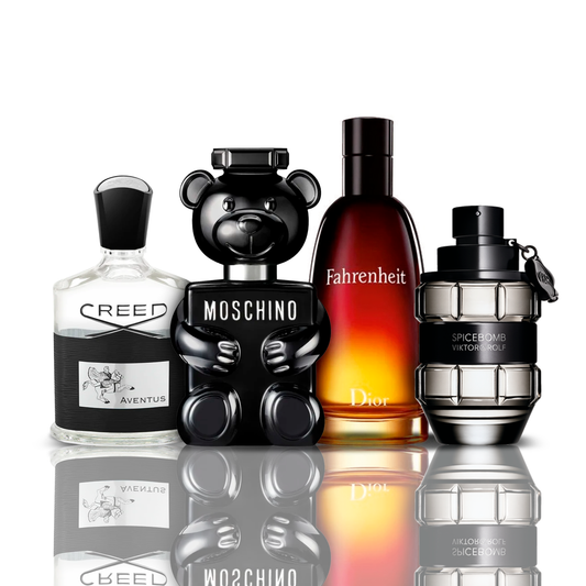 4 smaržu komplekts | Creed Aventus + Fahrenheit + SpiceBomb + Toy Boy Moschino 100 ml