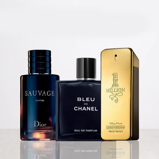 3 smaržu komplekts | Sauvage Dior + One Million + Bleu de Chanel 100 ml