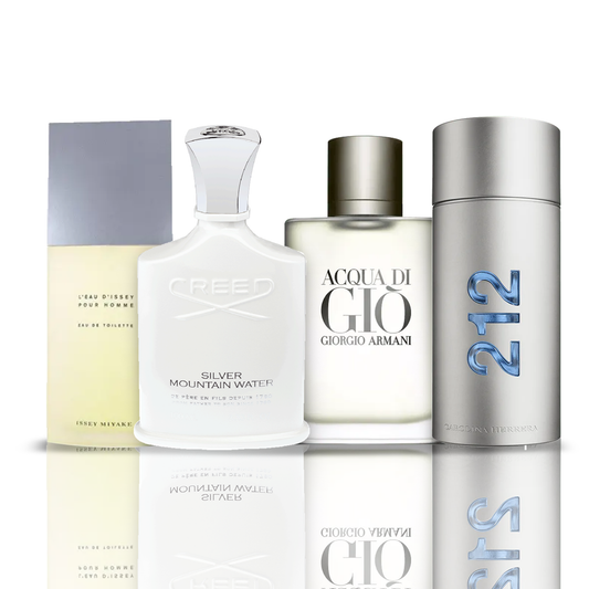 4 smaržu komplekts | Issey Miyake + Acqua di Gio + Creed Silver + 212 NYC Men 100 ml