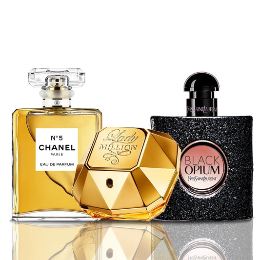 3 smaržu komplekts | Chanel N°5 + Lady Million + Black Opium