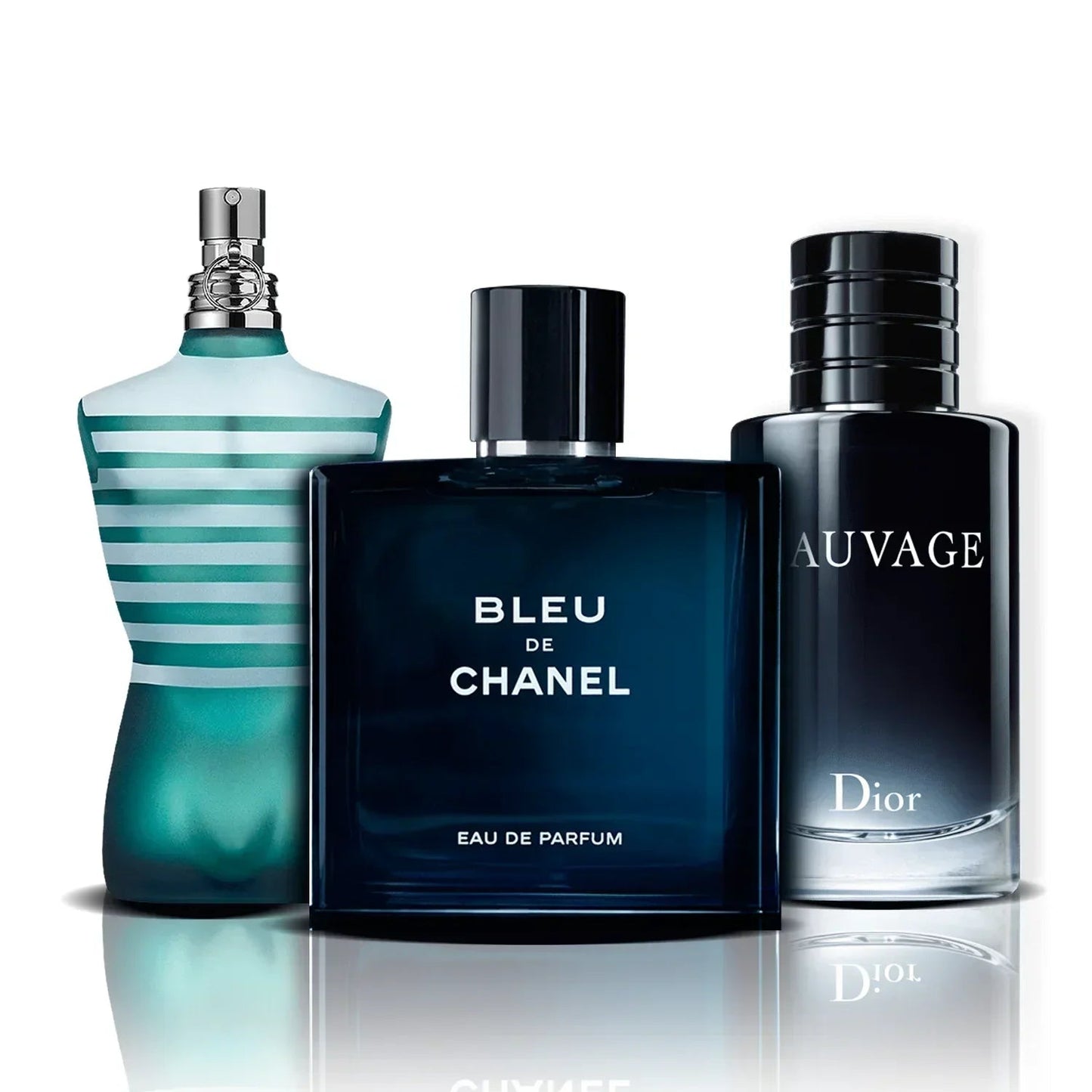 3 smaržu komplekts | Le Male, Bleu de Chanel un Sauvage (100 ml)