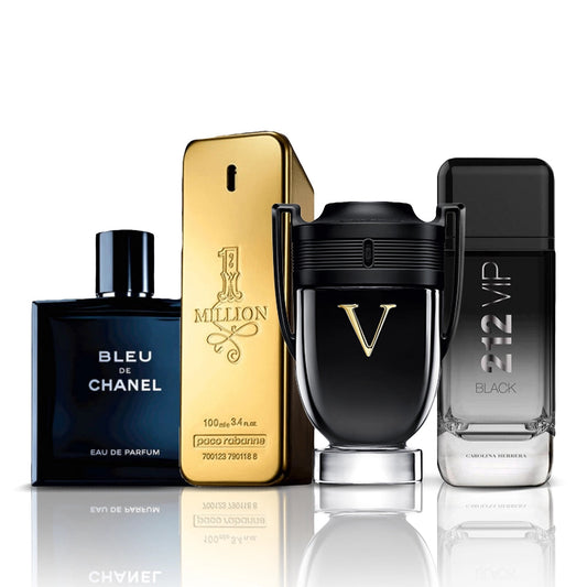 4 smaržu komplekts | Bleu de Chanel + One Million + Invictus Victory + 212 VIP Black 100 ml